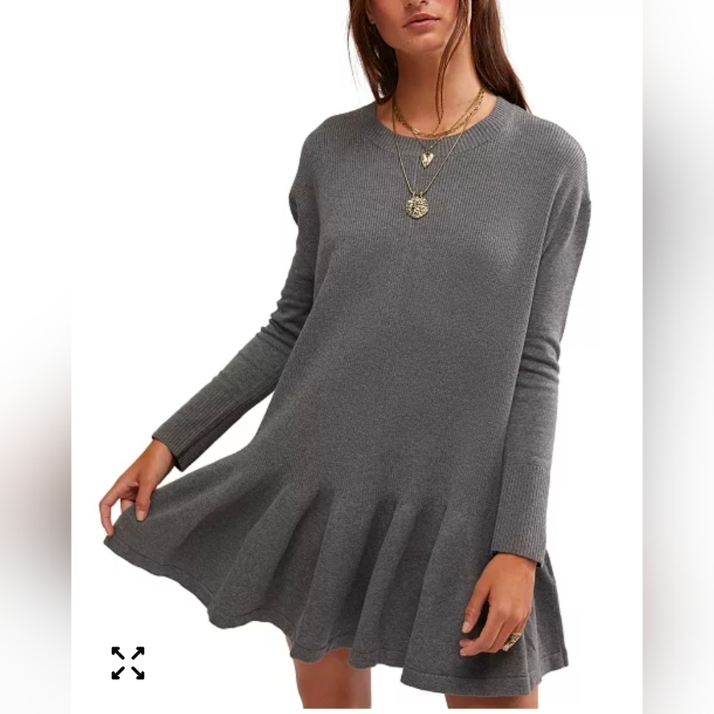 NWT FREE PEOPLE Time On My Side Mini Sweater Dress SZ M - Picture 2 of 3